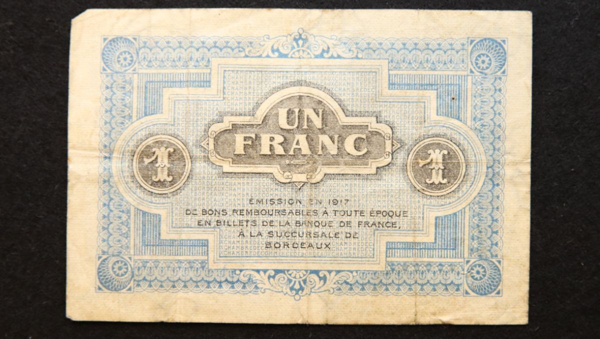 *[令]フランス ボルドー 緊急紙幣 1フラン（1917）[3188](7a4)