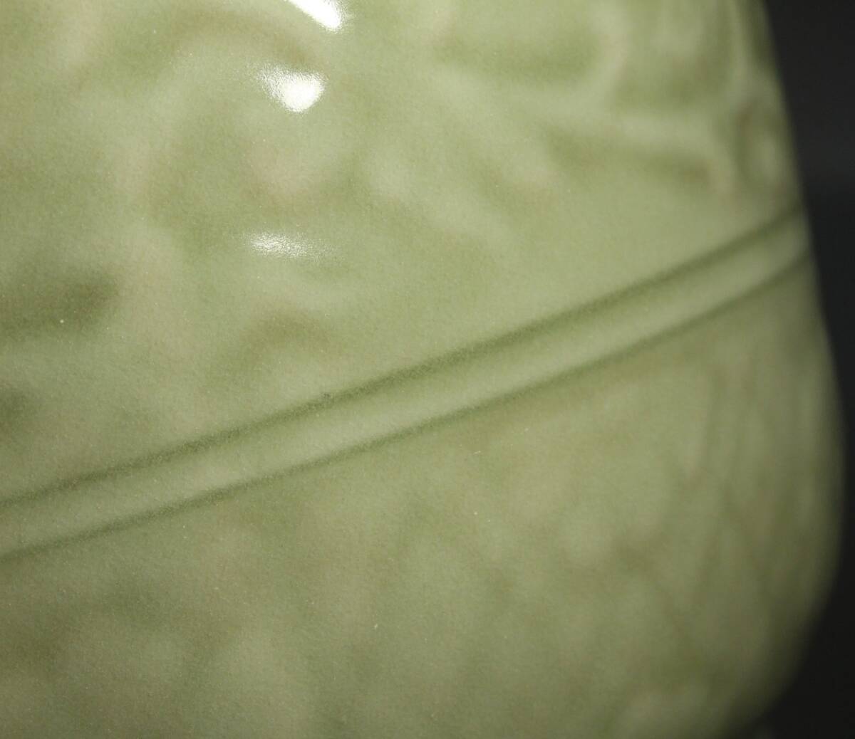 中國美術(shù)時代物 舊家整理品 明朝期 艶のある美しい釉薬 極上品砧青磁花瓶 高さ 24.2cm 永楽宣徳 天龍寺 骨董品唐物 陶磁器 景徳鎮(zhèn)