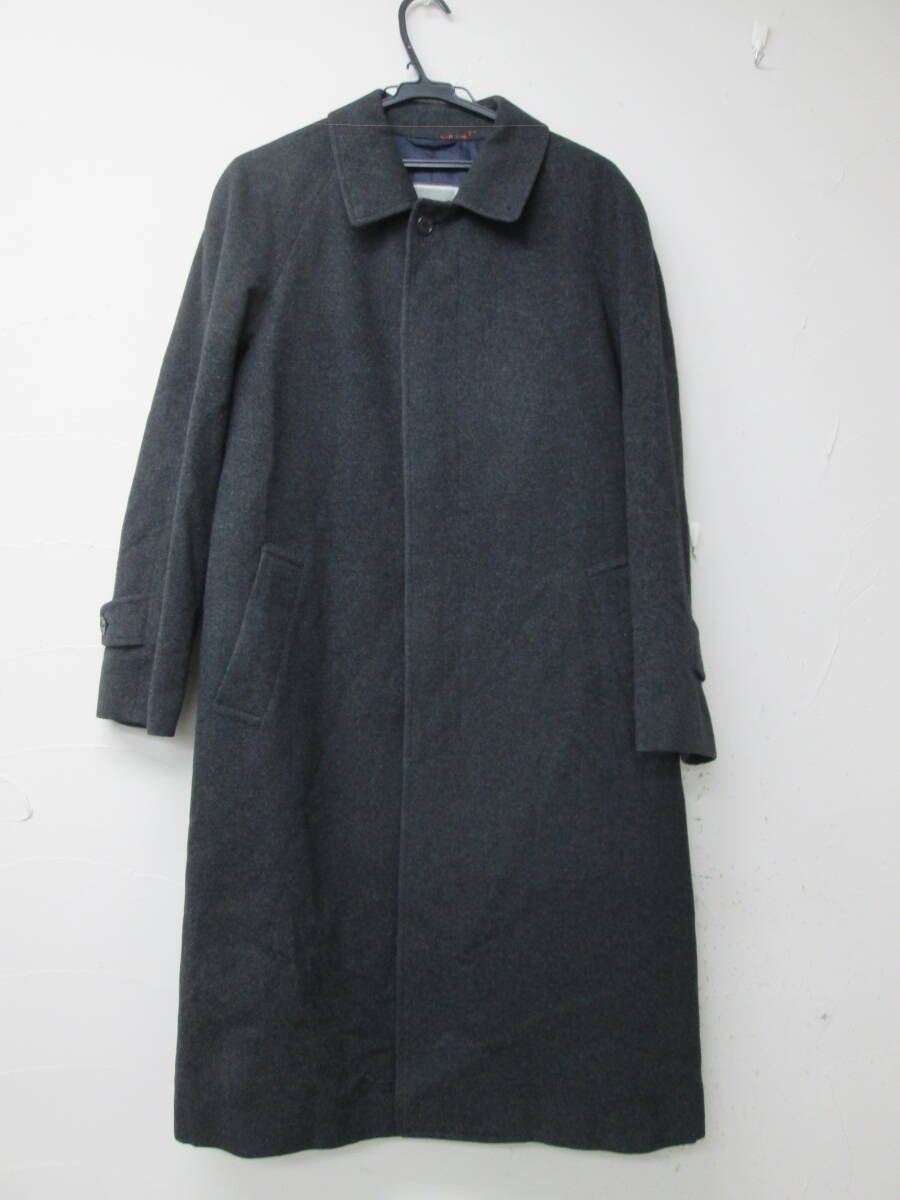 (90)♪クリスチャン ディオール ムッシュ Christian Dior MONSIEUR メンズ 毛100% コート サイズM グレー系 ネーム刺繍入り_画像1