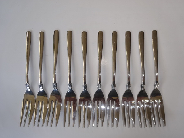 18-8エクセル　ケーキフォーク１０ｐ_画像1