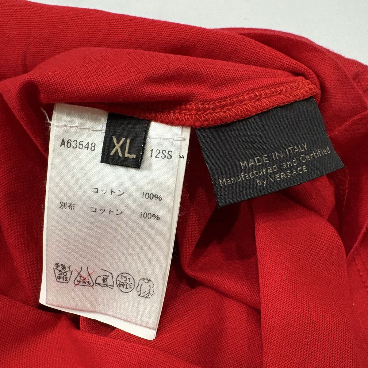 AH ■ イタリア製 '人気!! メデューサロゴ入り' VERSACE ヴェルサーチ 半袖 COTTON100% ポロシャツ SIZE:XL メンズ 高級紳士服 トップス _画像5