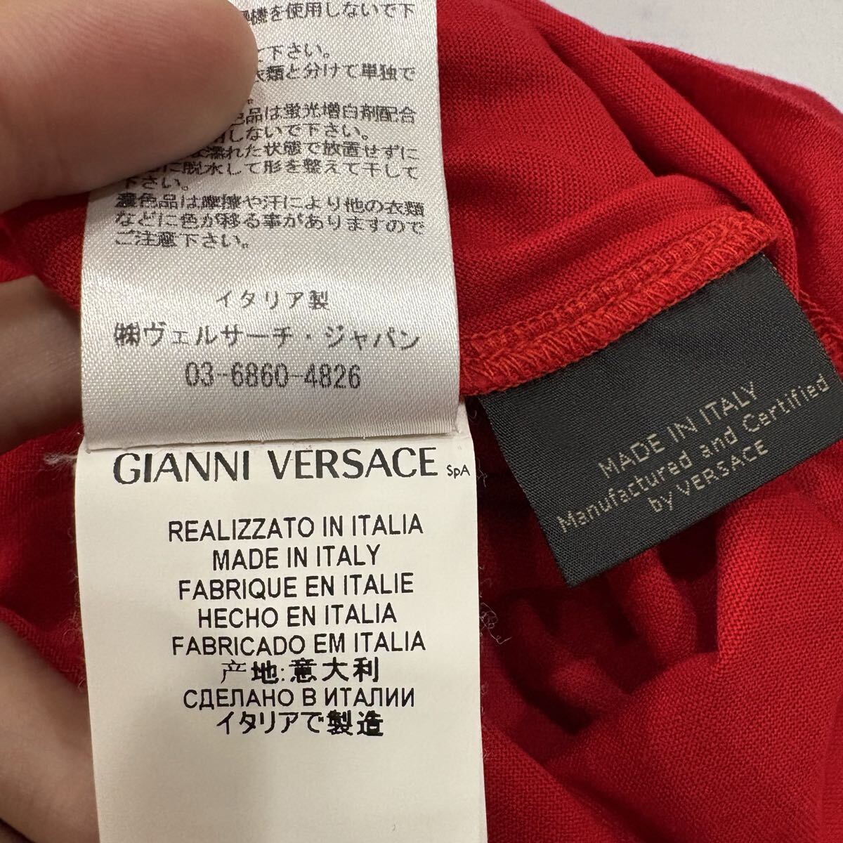 AH ■ イタリア製 '人気!! メデューサロゴ入り' VERSACE ヴェルサーチ 半袖 COTTON100% ポロシャツ SIZE:XL メンズ 高級紳士服 トップス _画像6