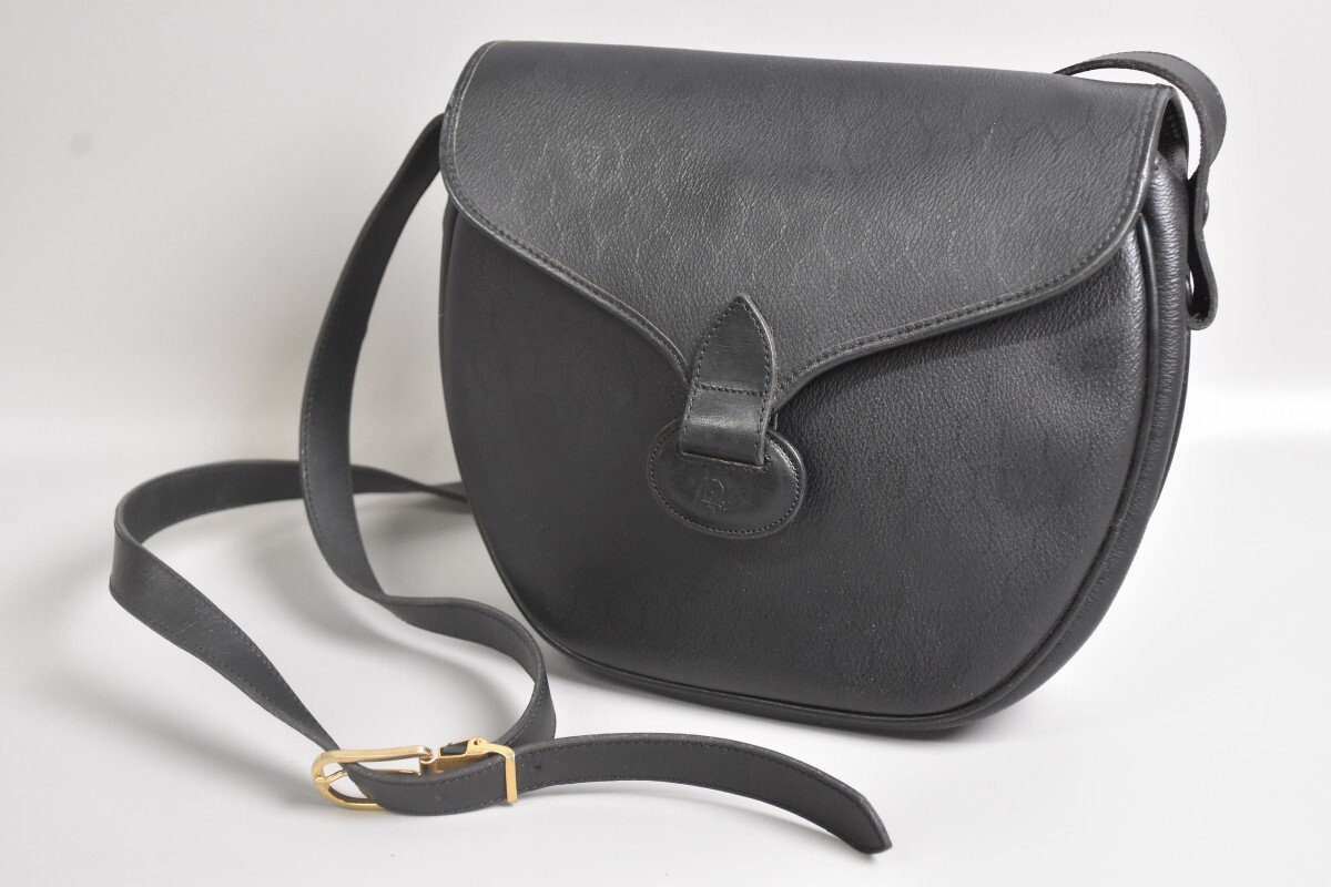 本物保証 Christian Dior ディオール ハニカム柄 ショルダーバッグ ブラック レディース カバン 鞄 RR-387S/624