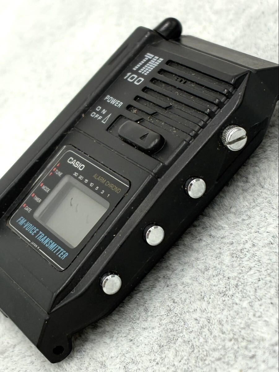 1円スタート 希少品 CASIO TM100 現(xiàn)狀品 1987年 ビンテージ FM-VOICE TRANSMITTER カシオ エフエム ヴォイス デジタル TM-100 渥0924-1