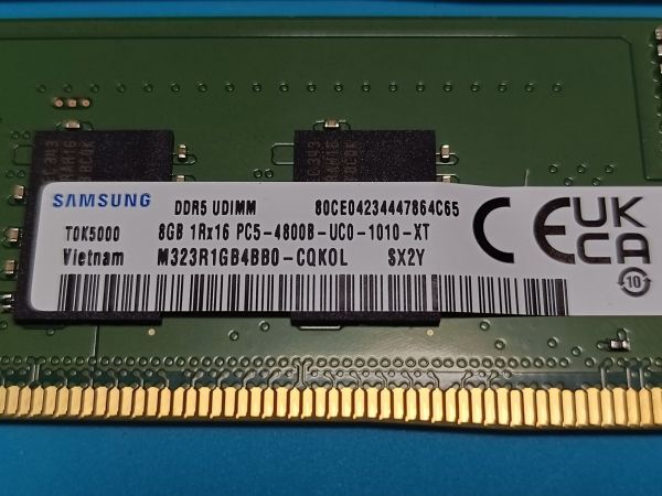 (BIOS確認(rèn)済み)デスクトップPC用【SAMSUNG】 8GB 1Rx16 DDR5 PC5-4800B 8GBx2枚　計(jì)16GB No.37