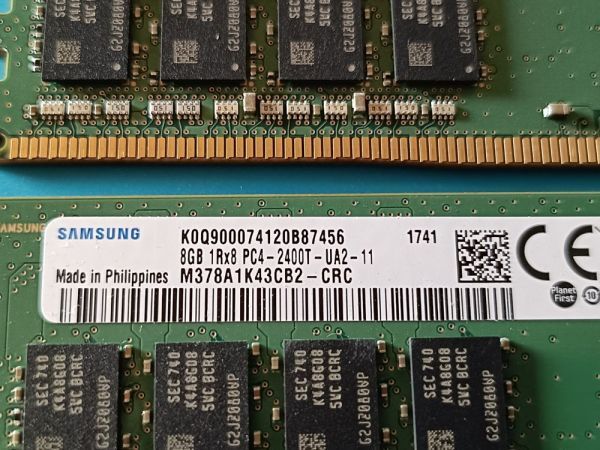 (BIOS確認済み)デスクトップPC用【SAMSUNG】 8GB 1Rx8 DDR4 PC4-2400T 8GBx2枚　計16GB　No.37