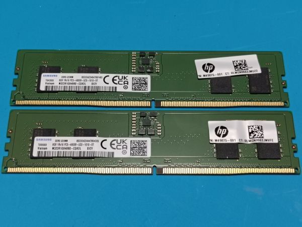 (BIOS確認(rèn)済み)デスクトップPC用【SAMSUNG】 8GB 1Rx16 DDR5 PC5-4800B 8GBx2枚　計(jì)16GB No.37