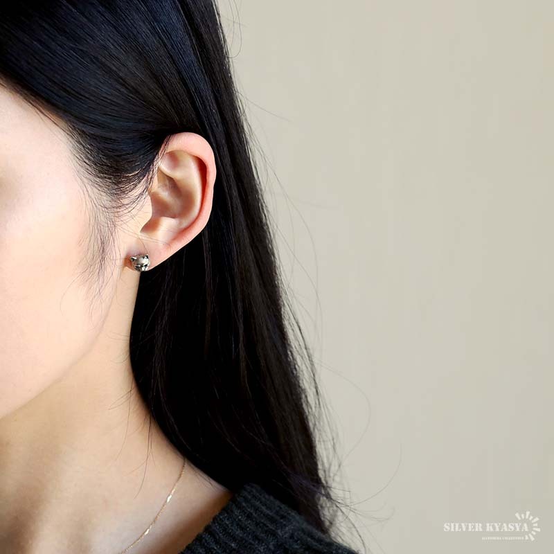 猫ピアス 2点 シルバー925 レディース イヤリング ピアス かわいい 猫 キャット スタッドピアス 両耳用 金属アレルギー対応_画像9