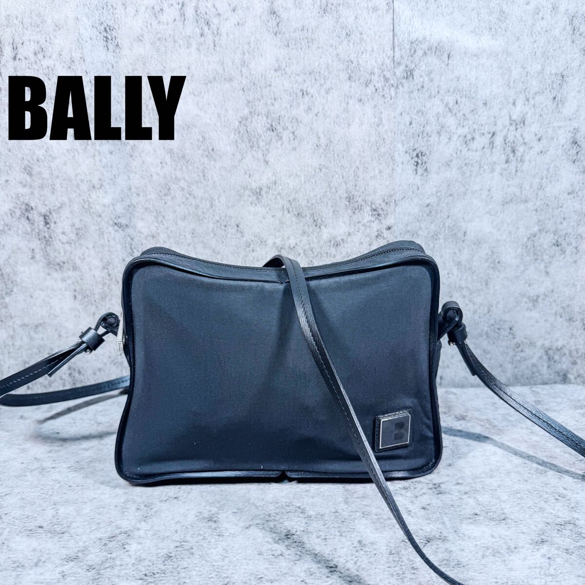 【新品現行】バリー BALLY ブラック 黒 ナイロン レザー ショルダーバッグ クロスボディ サコッシュ ミニバッグ 男女兼用_画像1