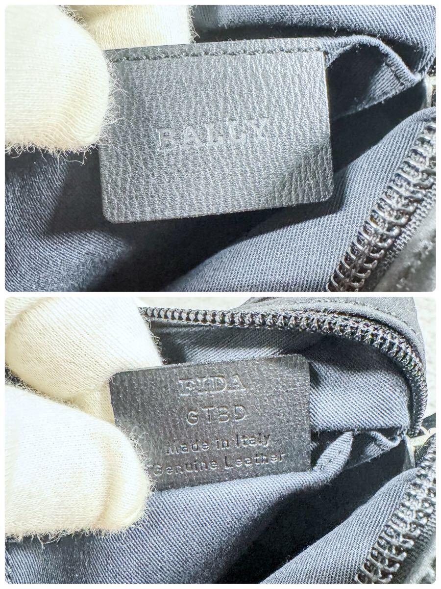 【新品現行】バリー BALLY ブラック 黒 ナイロン レザー ショルダーバッグ クロスボディ サコッシュ ミニバッグ 男女兼用_画像10