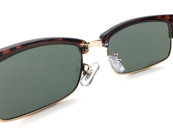 SQUARE NARROW BROW SIRMONT SUNGLASS べっ甲・GOLD × DARK GREEN/スクエアナローサーモントブローサングラスデミべっこうグリーンレンズ_画像6