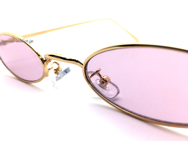 METAL NARROW OVAL SUNGLASS GOLD × PINK/ metal narrow овальный солнцезащитные очки розовый цвет линзы очки очки маленький длина ширина длина УФ фильтр шт ... рука 