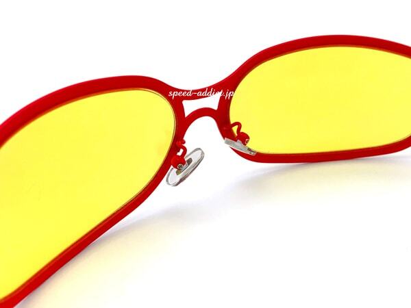 METAL OVAL SUNGLASS матовый RED × YELLOW/ metal овальный солнцезащитные очки lenny kravitzre колено kla Bit'z hide модель x japanhitehyde Hollywood 