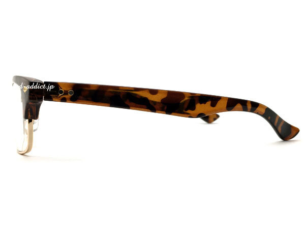 SQUARE NARROW BROW SIRMONT SUNGLASS べっ甲・GOLD × CLEAR/スクエアナローサーモントブローサングラスデミべっこう伊達メガネuvカット_画像4
