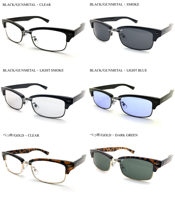 SQUARE NARROW BROW SIRMONT SUNGLASS べっ甲・GOLD × CLEAR/スクエアナローサーモントブローサングラスデミべっこう伊達メガネuvカット_画像2