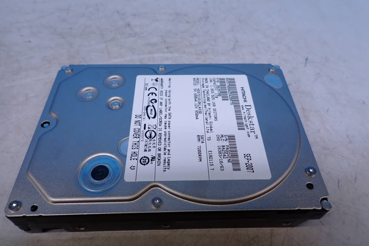 DD942#動作確認済み/1TB SATA ハードディスク 1000GB HDD HITACHI HDS721010KLA330 1TB 3.5 インチ _画像1