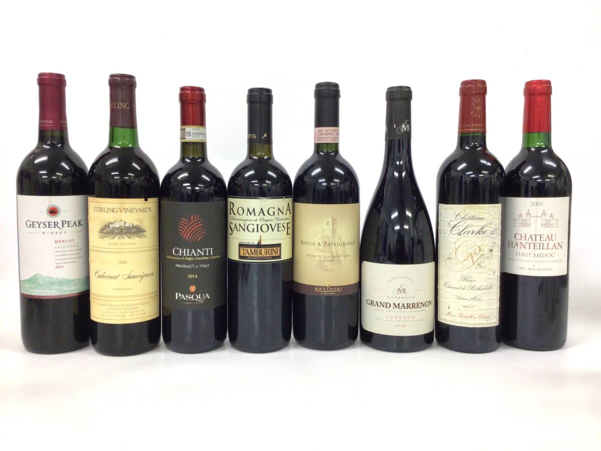 1円スタート ワイン 8本セット 750ml ~15% 仕入前保管狀態(tài)不明 ジャンク 重量番號:16(71)