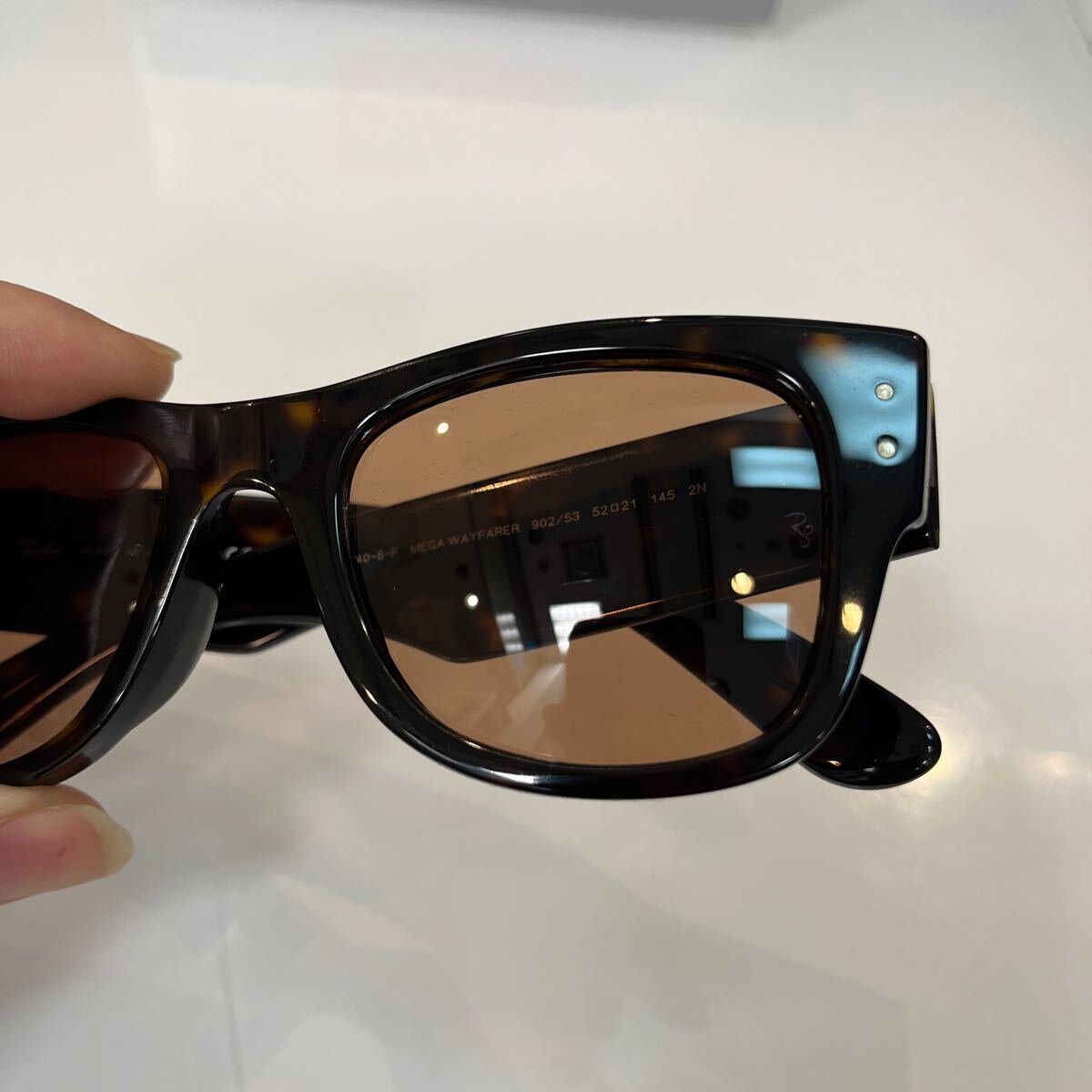 正規品!新色!即発!ライトカラー新品正規品RayBan MEGA WAYFARER RB0840SF 902/53レイバン メガウェイファーラー HAVANA/BROWNアジアン_画像8