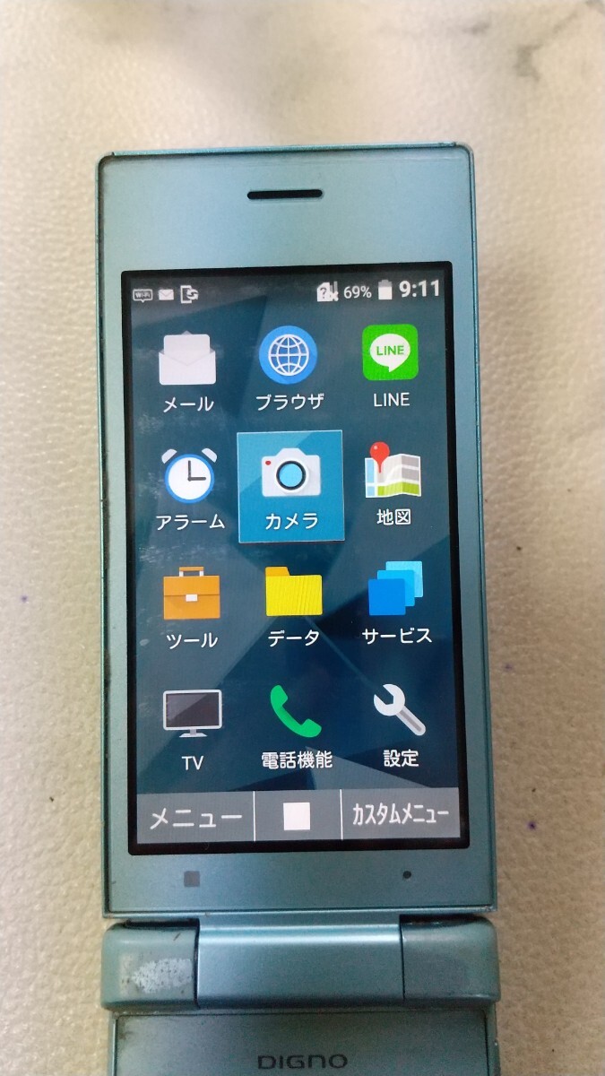 S3479 Softbank SIMフリー DIGNOケータイ2 701KC KYOCERA 簡易確認＆簡易清掃＆初期化OK 判定○ 送料無料 WebにてSIMロック解除受付手続済_画像3