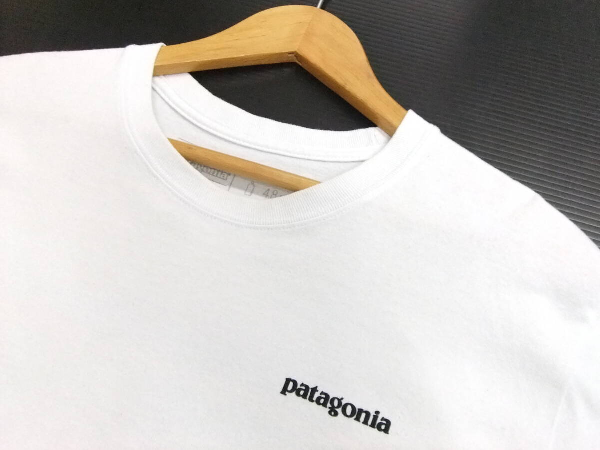 ■patagonia■長袖Tシャツ 白 Mサイズ ロゴ バックプリント ロンT パタゴニア
