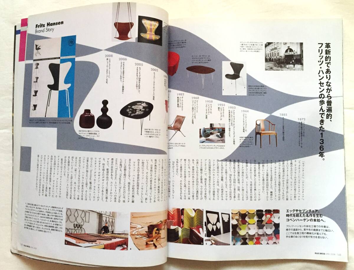 *ELLE DECO 2008 4 месяц номер No.95 L декоративный элемент Париж Fritz Hansen Pierre po Ran рукоятка s Wegner fo luna Sette . Space Age