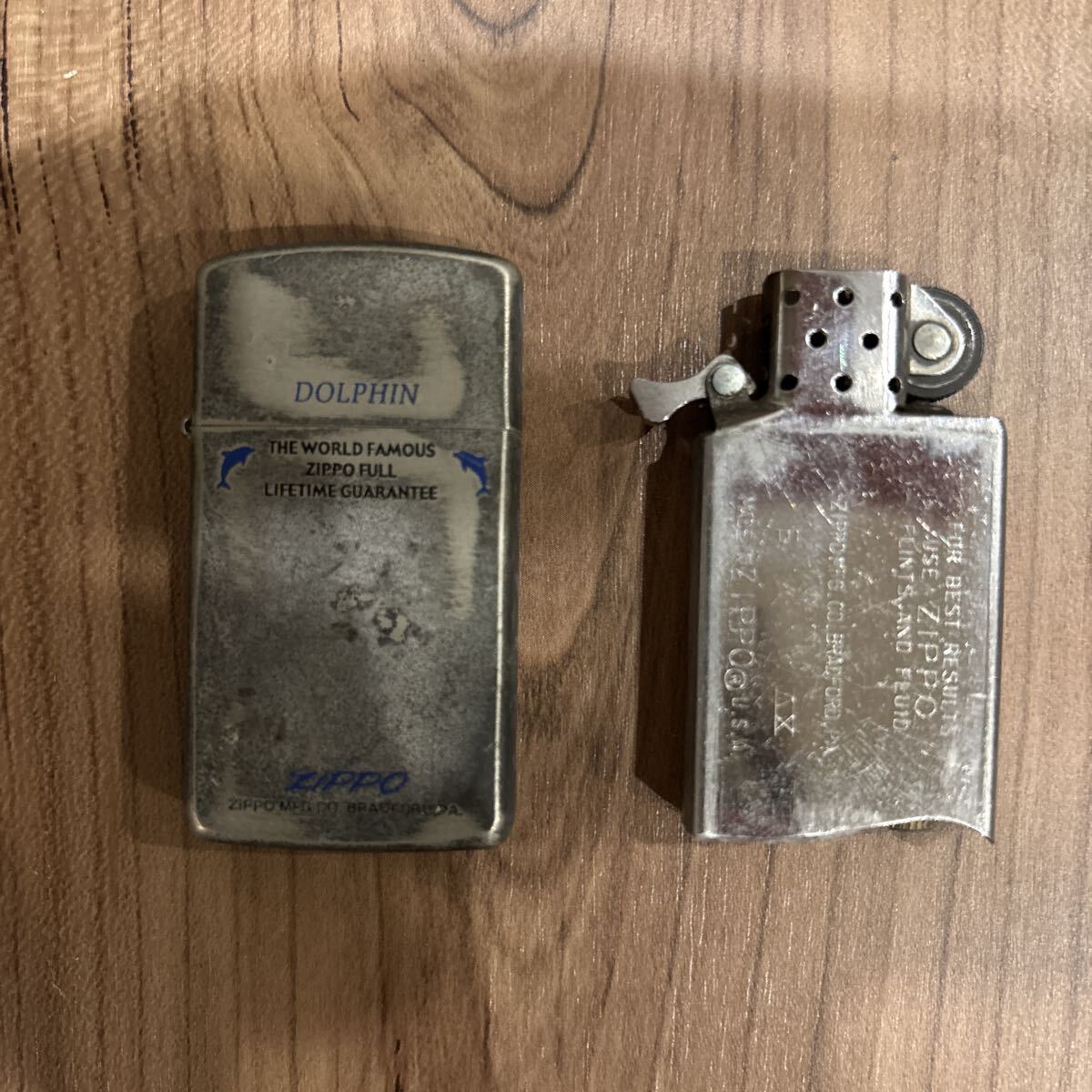 Zippo ジッポー DOLPHIN ドルフィン イルカ 希少 90年代製 箱なし 中古_画像1