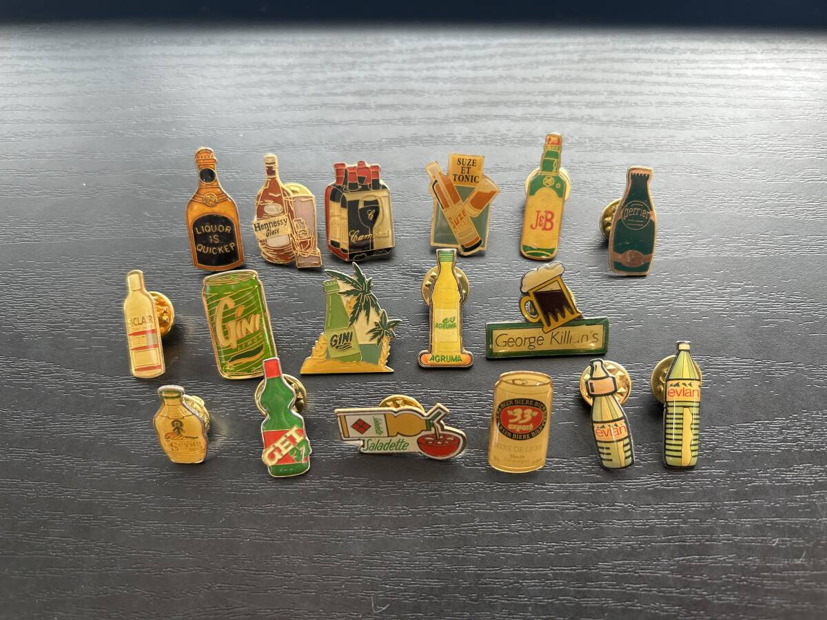 ☆送料無料☆お酒　アルコール　飲料【ヴィンテージ】ピンバッジ １７ヶセット_画像1