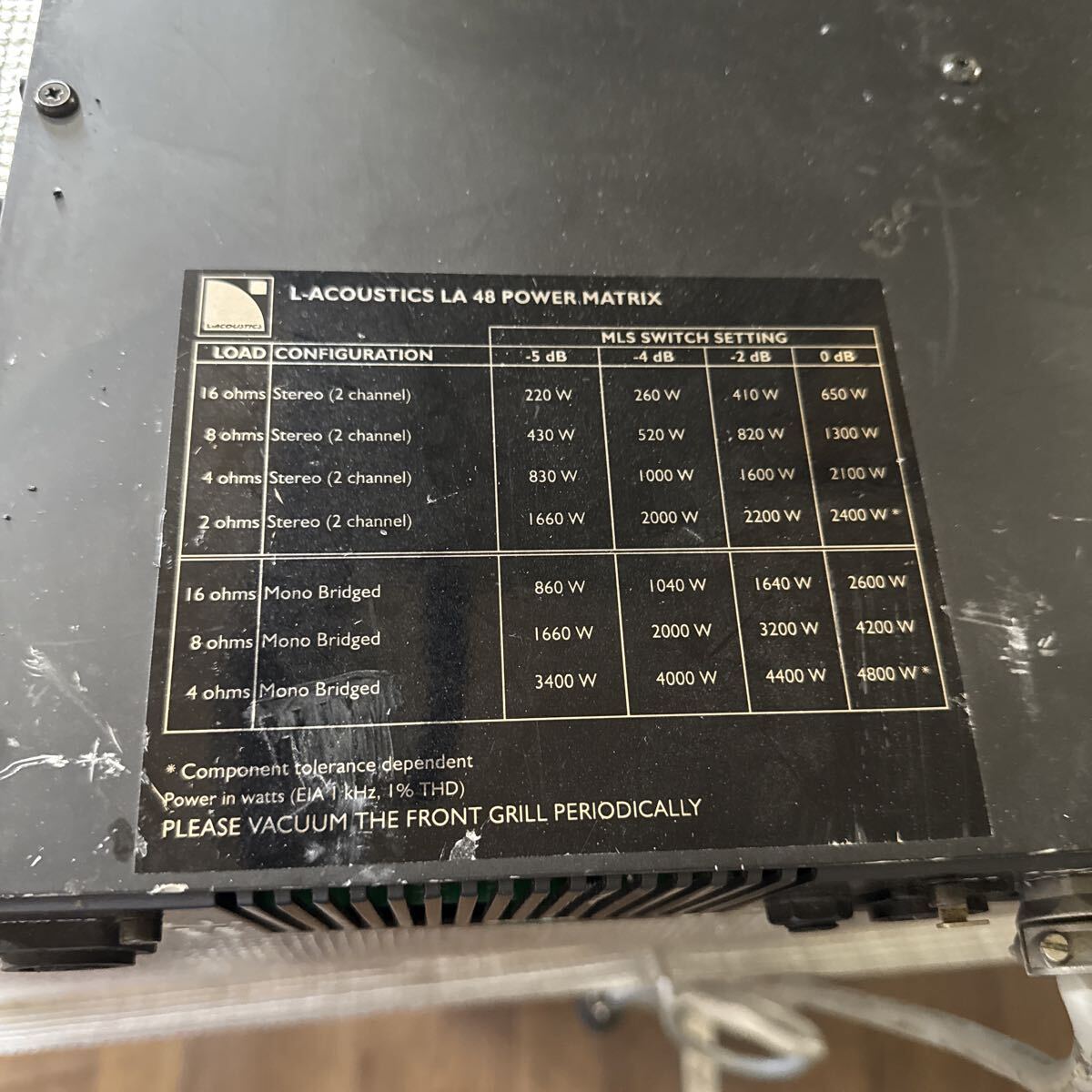 L-ACOUSTICS LA48 パワーアンプ ベステックオーディオ_画像6