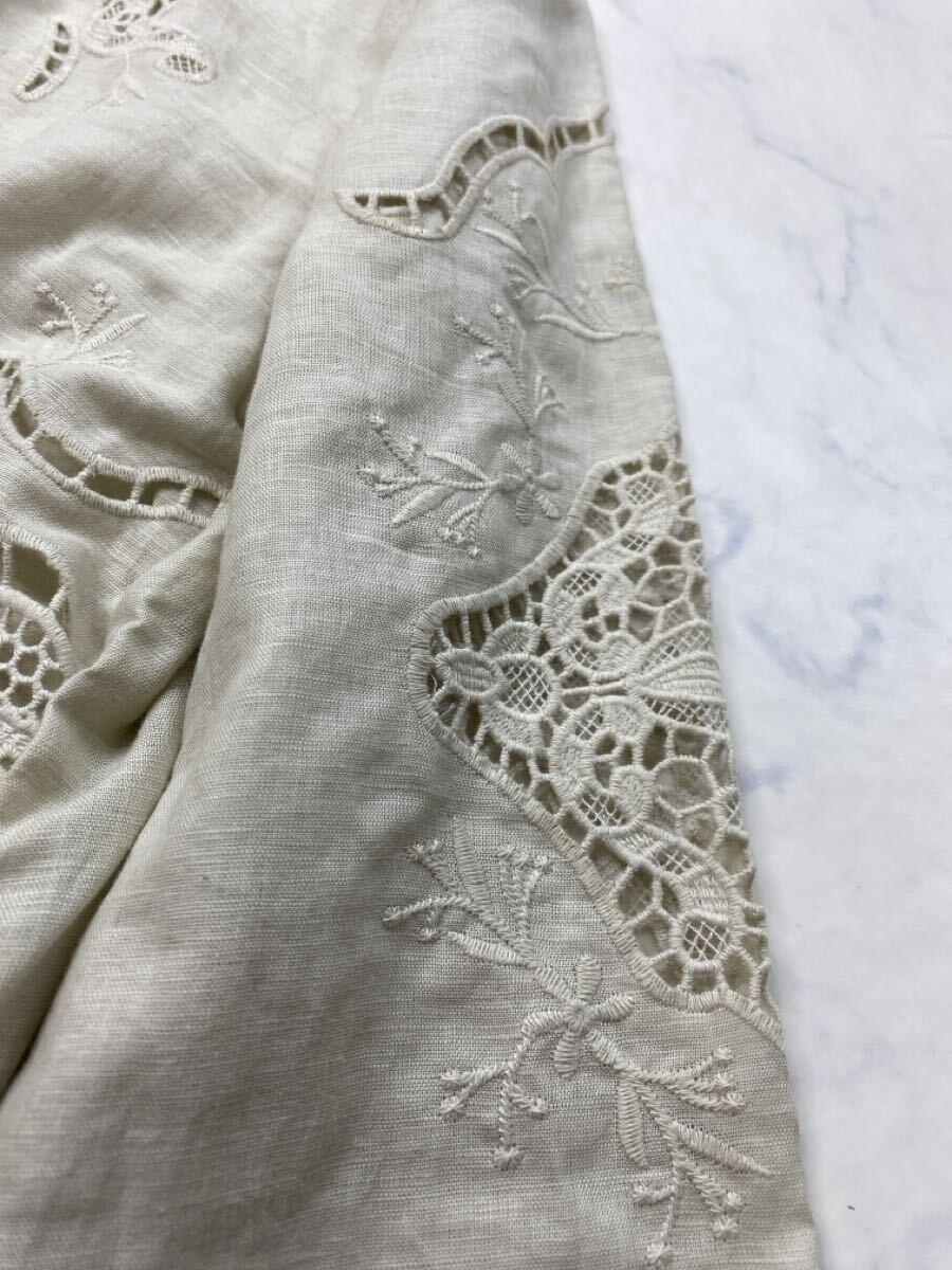 ZARA ザラ★タグ付き未使用★秋 大人素敵★高見え カットワーク エンブロイダリー刺繍シャツ ブラウス★エクリュXSサイズ 928_画像6