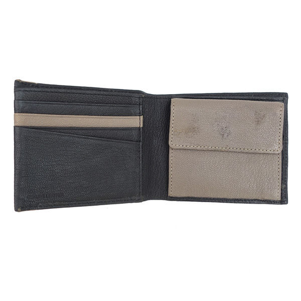 ■ ポールスミス 二つ折り財布 レザー ブラック グレー (0990012523)