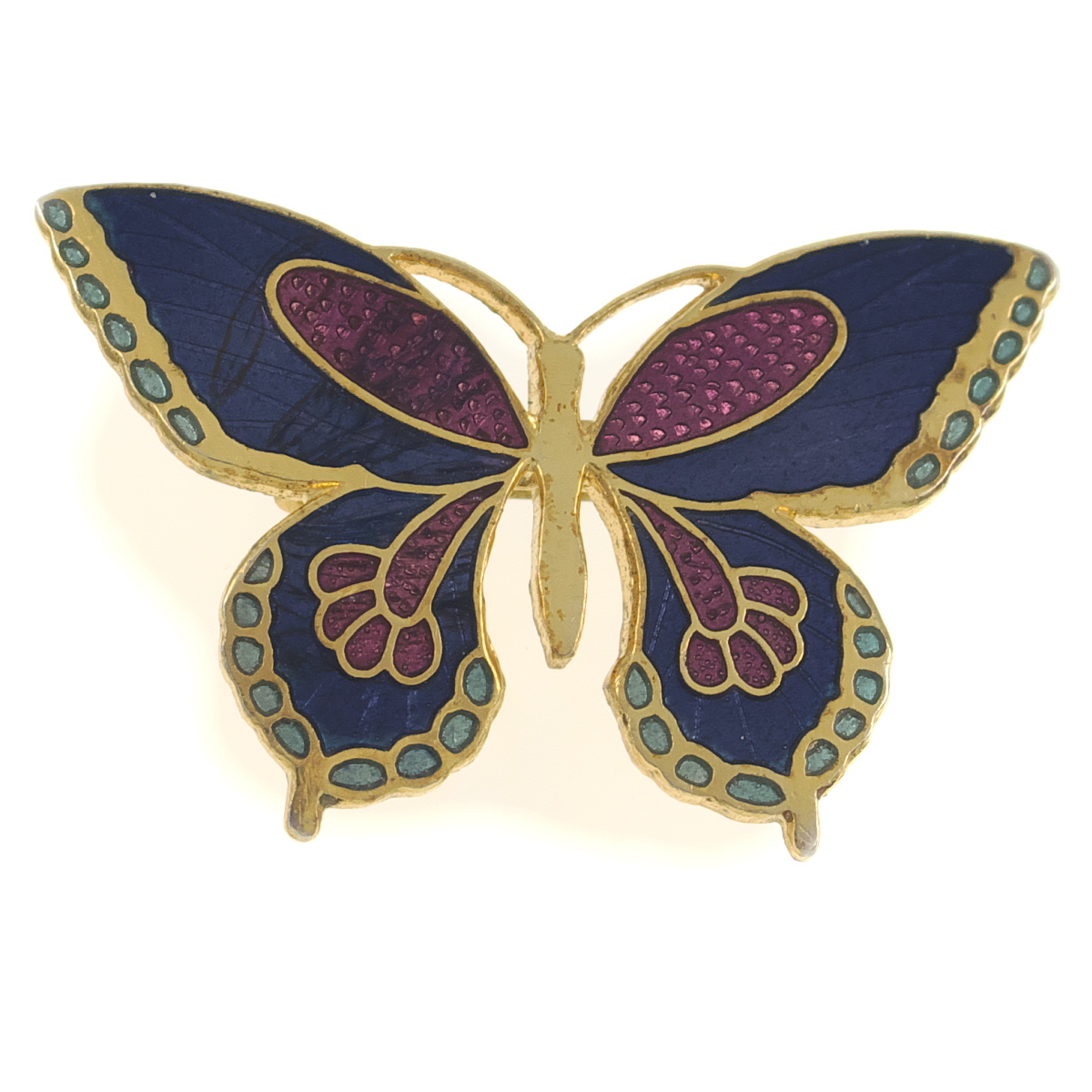 UK4161◆ バタフライモチーフ 蝶 パープル系 エナメルペイント 英国 イギリス ◆ ヴィンテージブローチ ◆_画像1