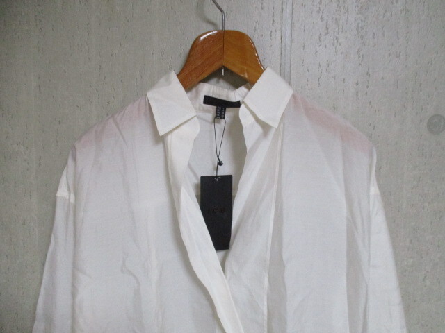 g103　アイシービー　iCB　シルク混長袖シャツ　白系　　39　_画像4