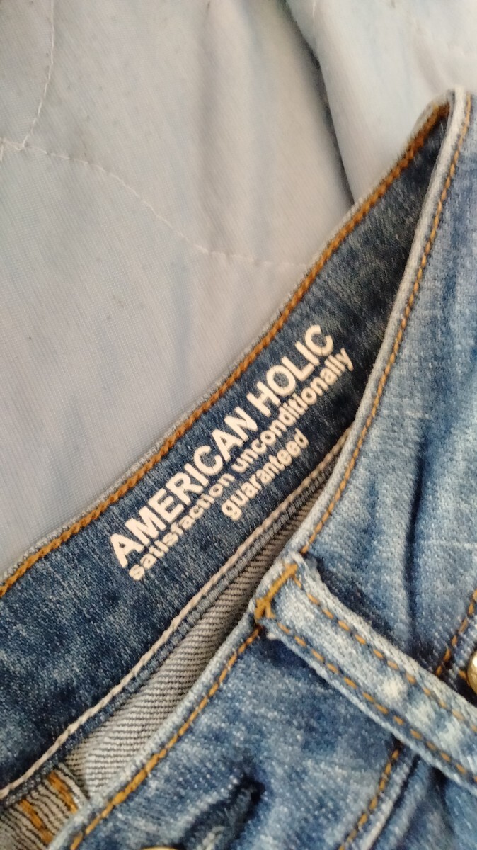 American Holic アメリカンホリック ストレッチテーパードジーンズ レディース XSサイズ ボーイフレンドジーンズ _画像8