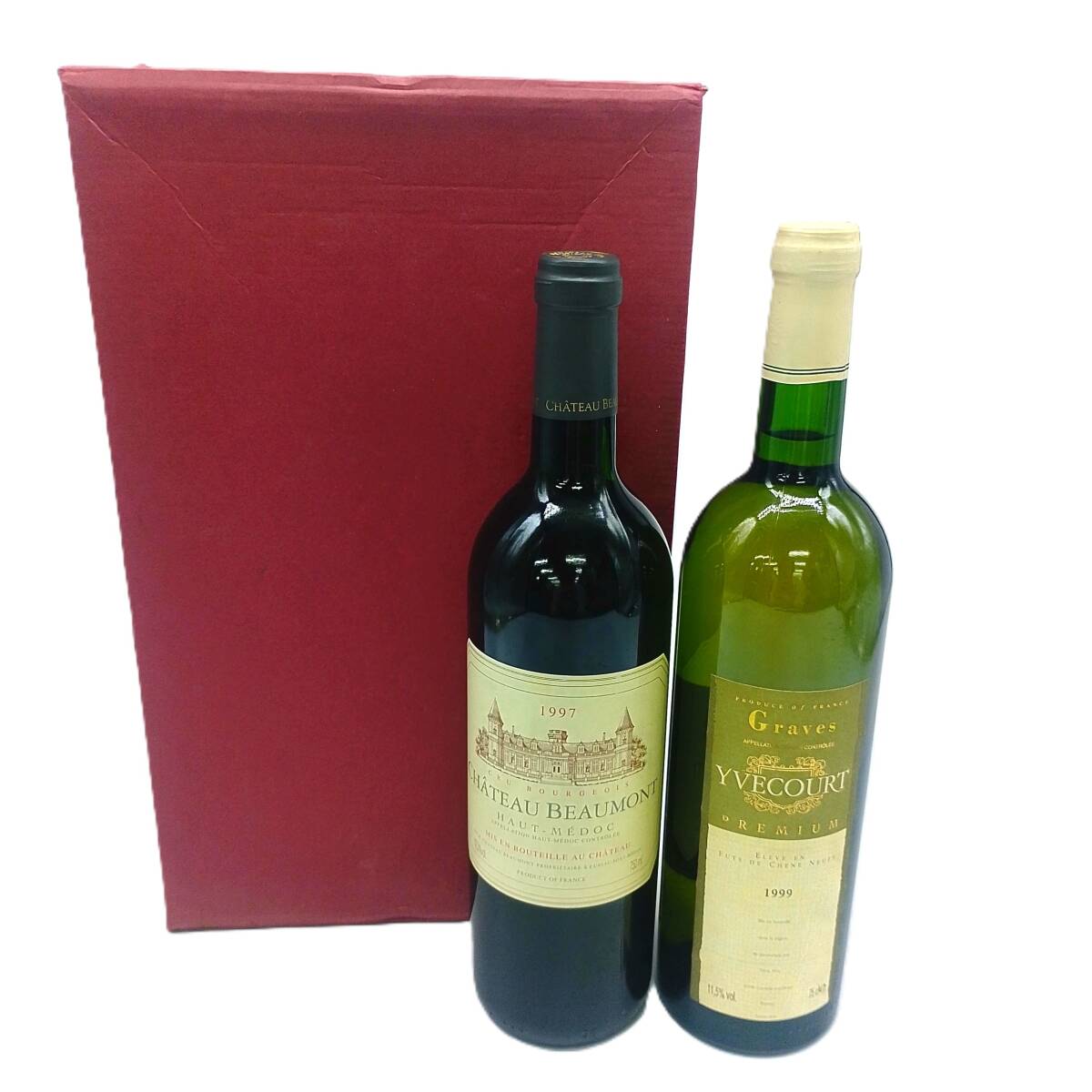 未開(kāi)封　ワイン４本セット　カステラーニ?キャンティ、スピキュリアン?シャルドネ、シャトー?ボーモン、イヴクール?プレミアム