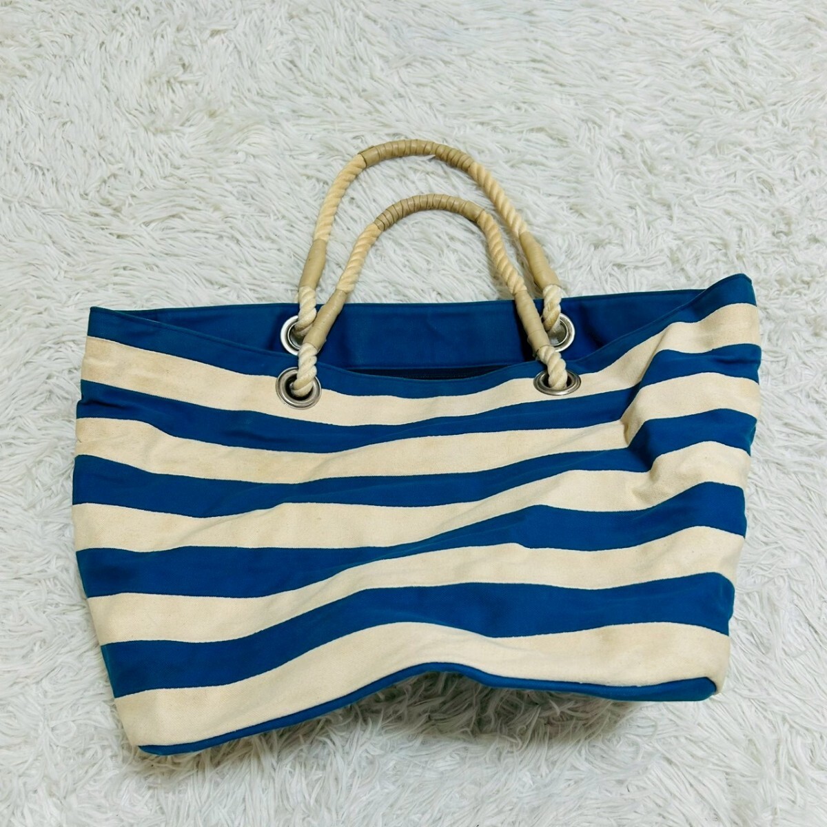 the bagmati ボーダー　バッグ　トートバッグ　プリント ロゴ　カジュアル_画像1