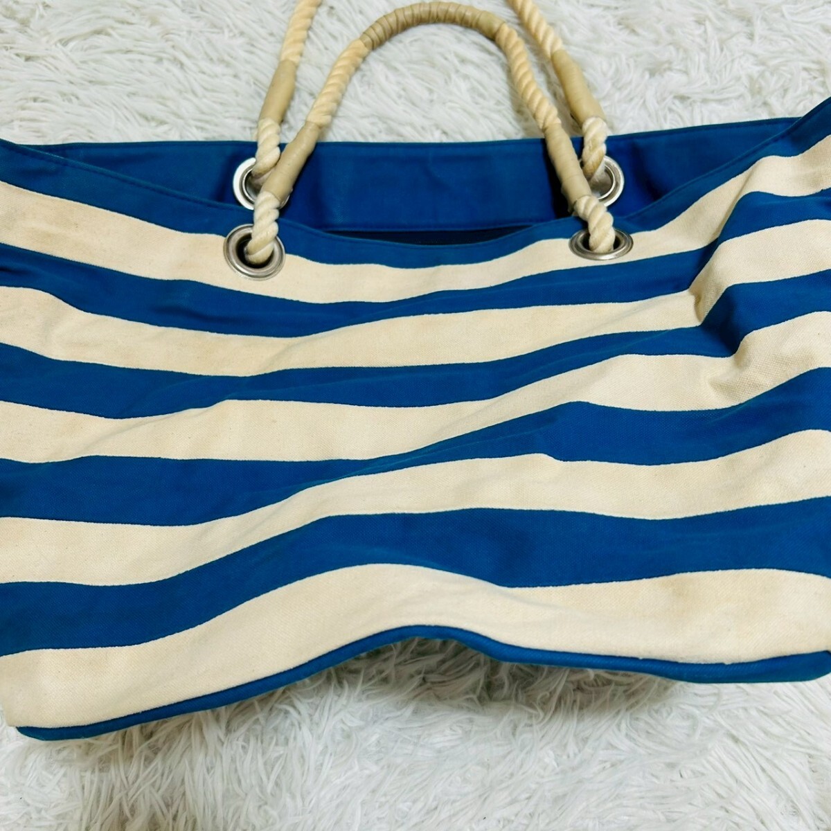 the bagmati ボーダー　バッグ　トートバッグ　プリント ロゴ　カジュアル_画像2