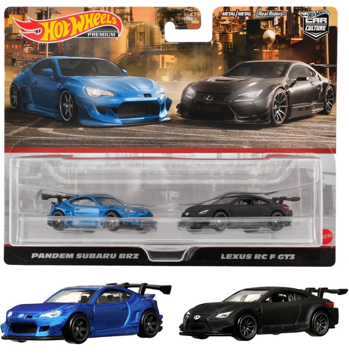 マテル (MATTEL) ホットウィール (Hot Wheels) プレミアム 2パック パンデム スバル BRZ/レクサス RC F GT3_画像1