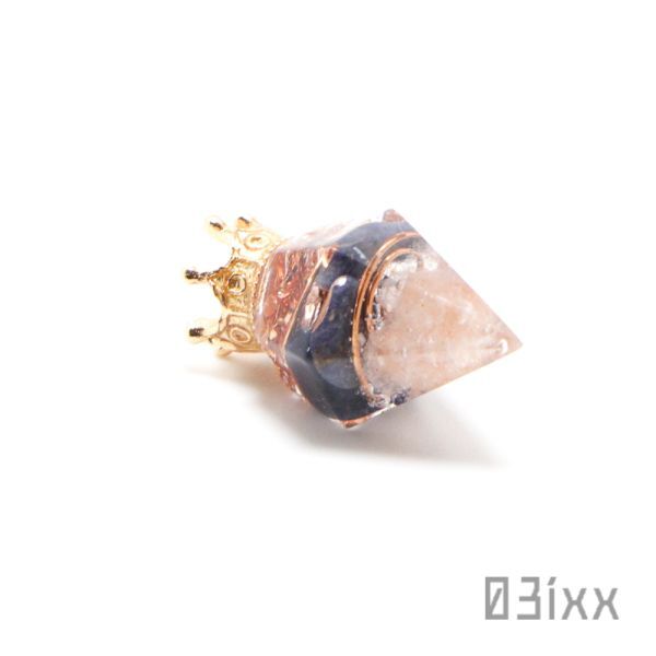 【即決】盛塩オルゴナイト プチダイヤ サファイア 青玉 徳望の石 天然石 インテリア お守り 03ixx【9月誕生石】_画像4