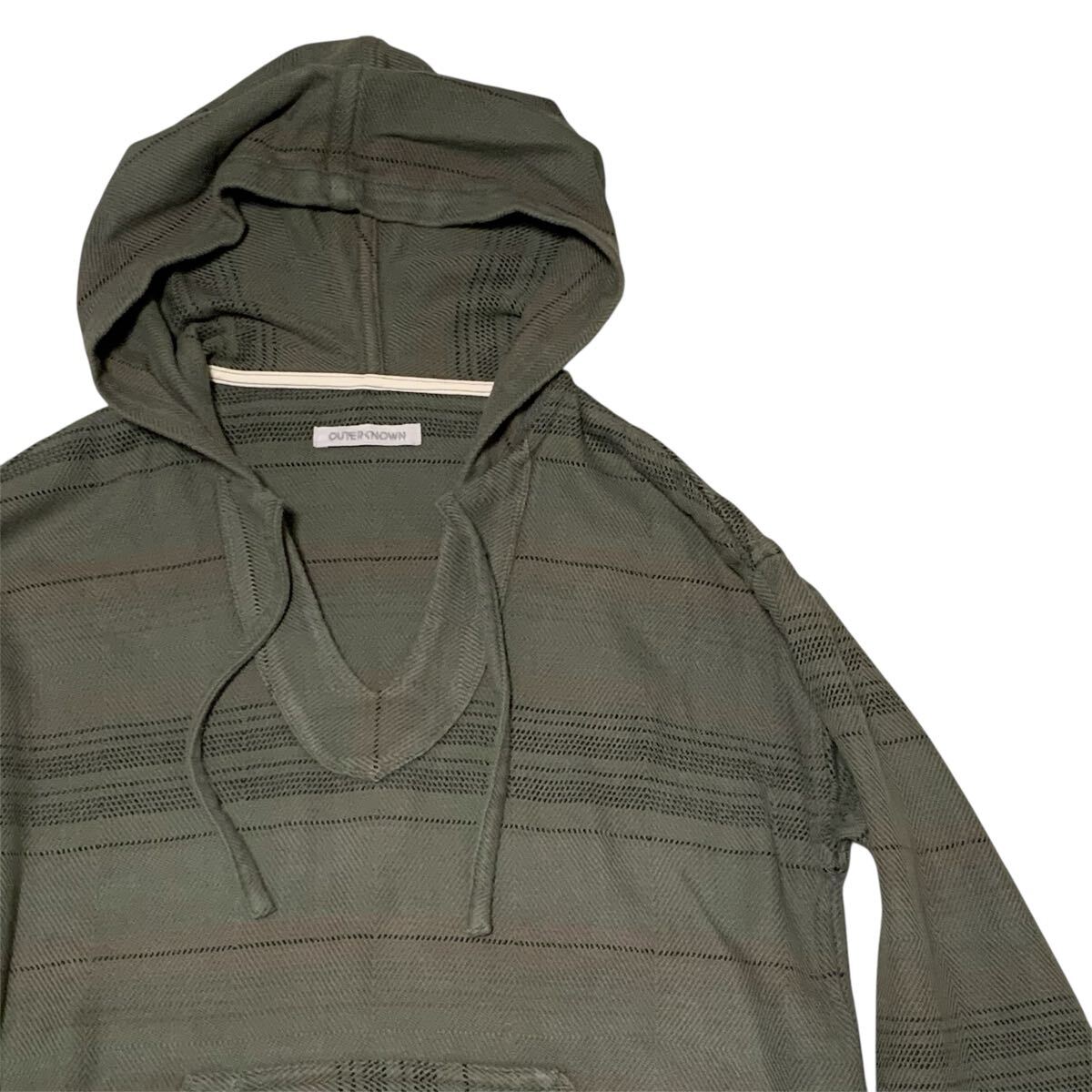 送料込！最終値下げ■定3.3万■OUTERKNOWN アウターノウン■Blanket Baja Pullover メキシカンパーカーL■_画像3
