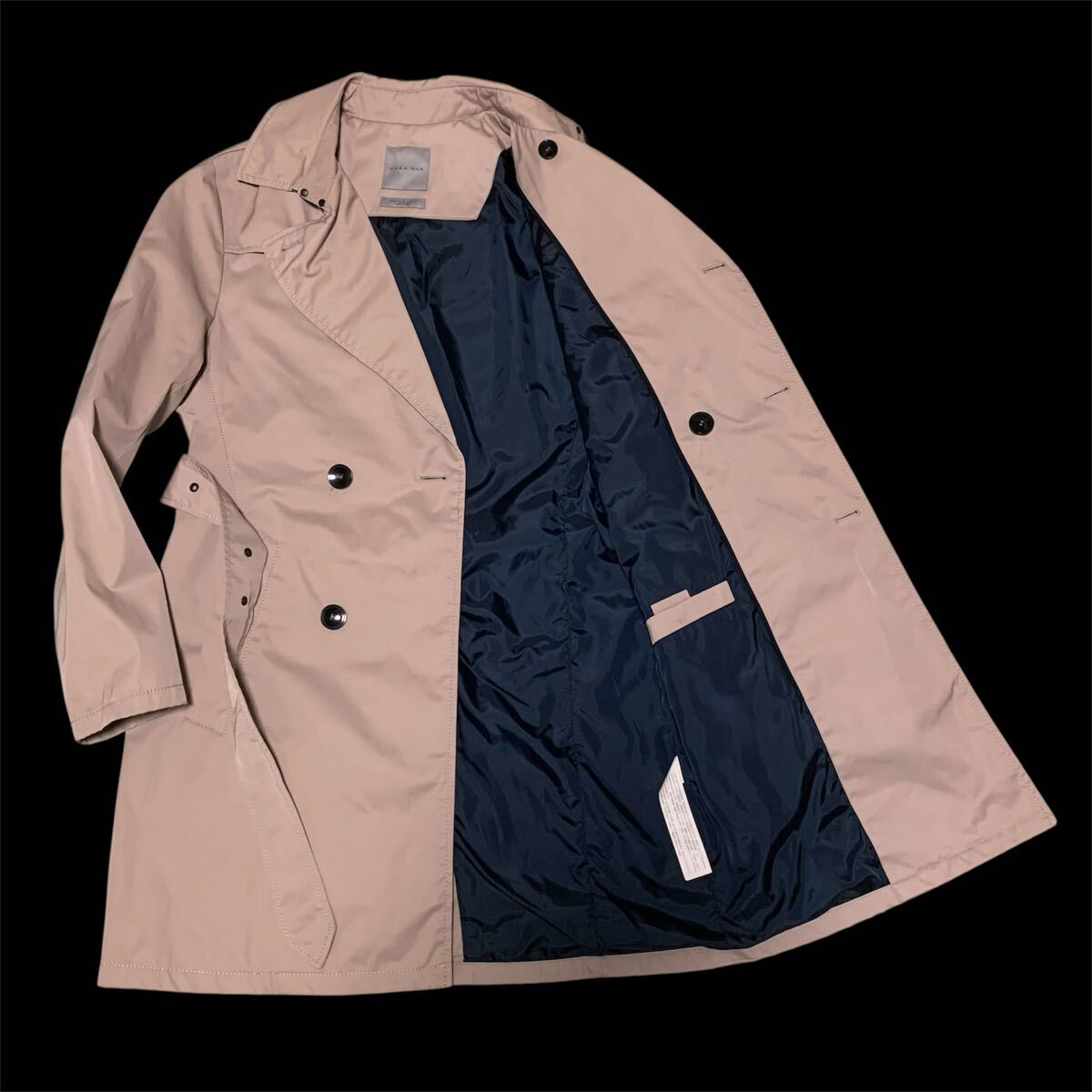 送料込！最終値下げ　美品　ZARA MAN ザラマン　ポリコットントレンチコートS ベージュ_画像1