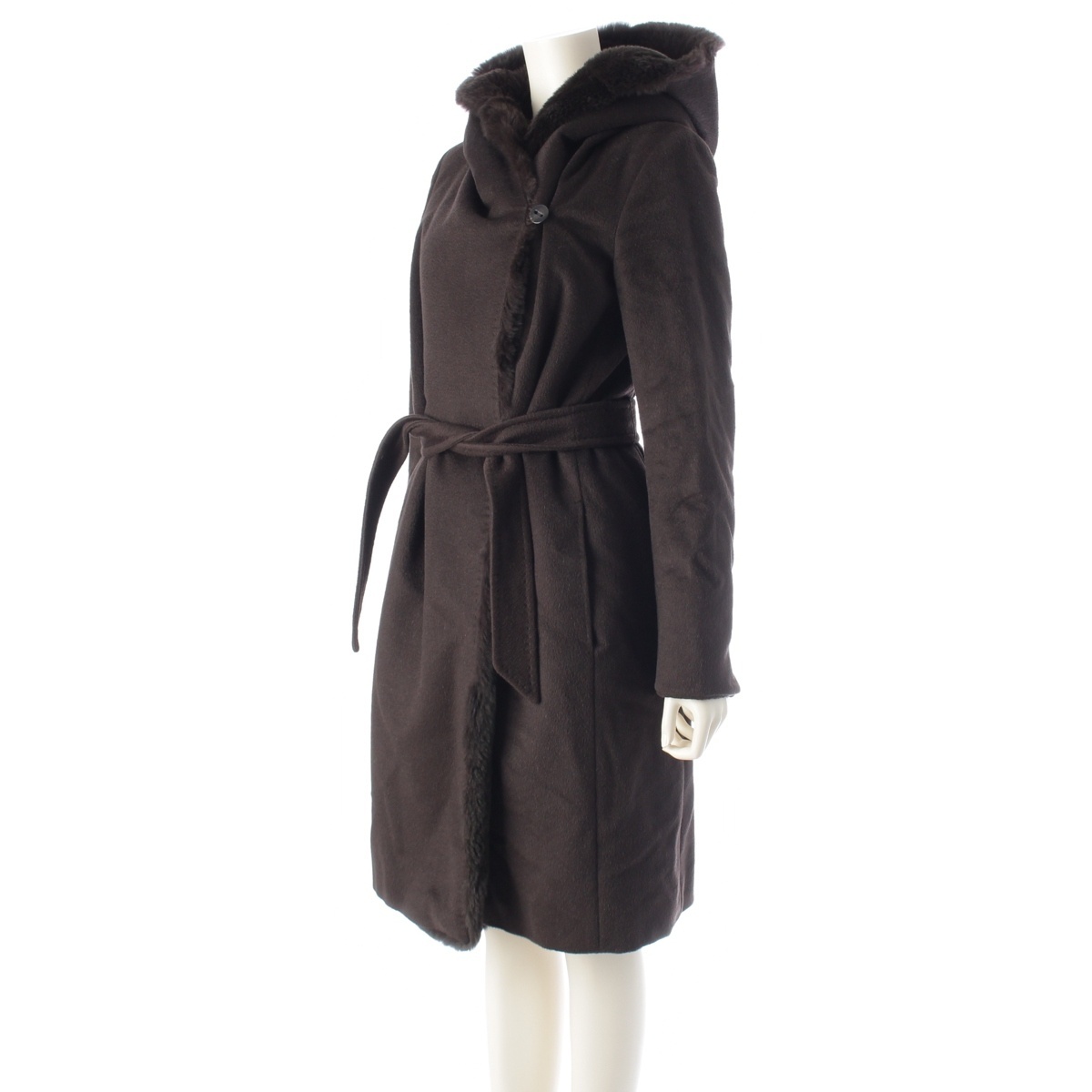 マックスマーラ アルパカ、ウール アルパカ ヴァージンウール アウター ブラウン USA 4【中古】_画像2