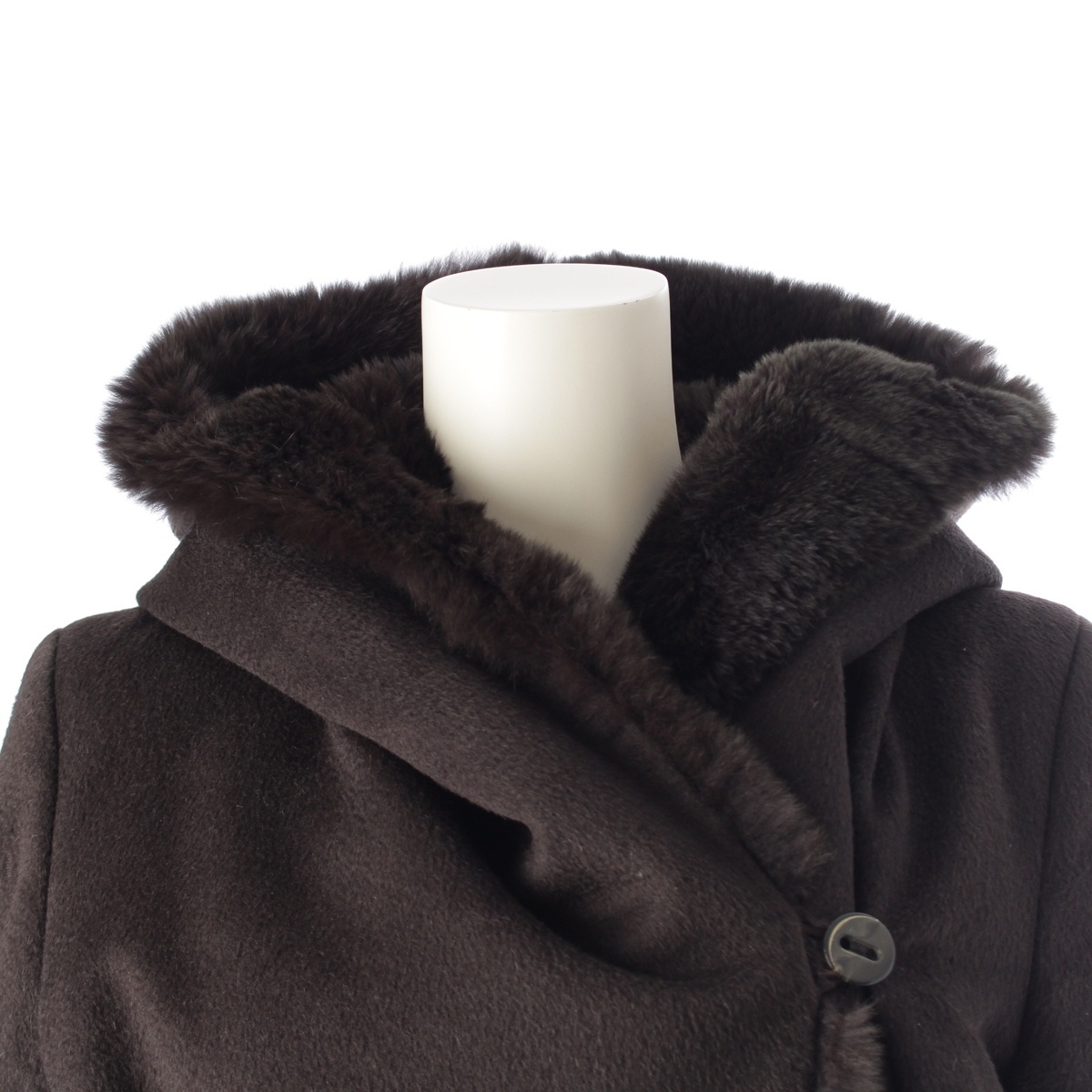 マックスマーラ アルパカ、ウール アルパカ ヴァージンウール アウター ブラウン USA 4【中古】_画像5