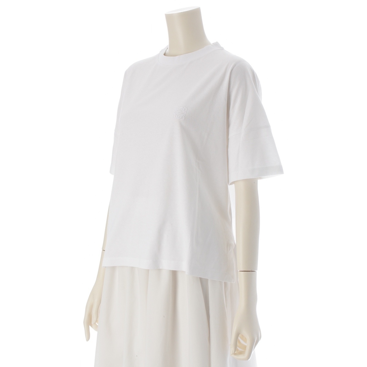 ロエベ ANAGRAM アナグラム コットン ロゴ ボクシーフィット 半袖Tシャツ S359Y22X58 ホワイト XS【中古】_画像2