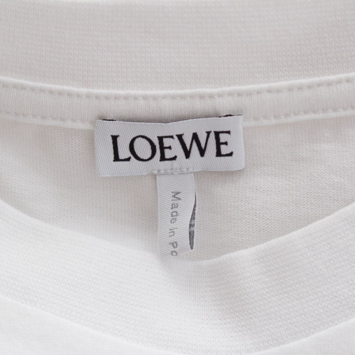 ロエベ ANAGRAM アナグラム コットン ロゴ ボクシーフィット 半袖Tシャツ S359Y22X58 ホワイト XS【中古】_画像9