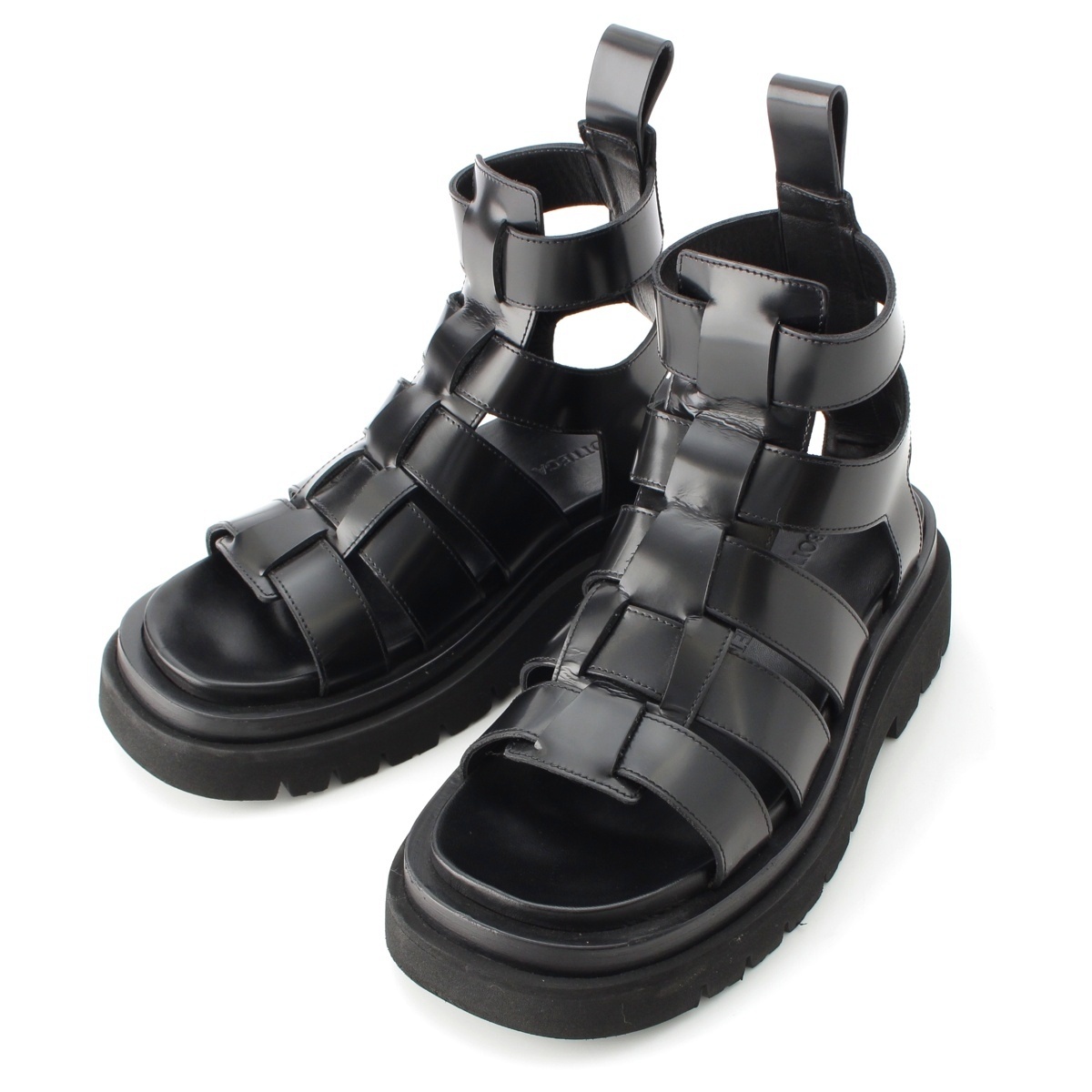  Bottega Veneta LUG ковер кожа ремешок сандалии 764581 черный 36[ б/у ]