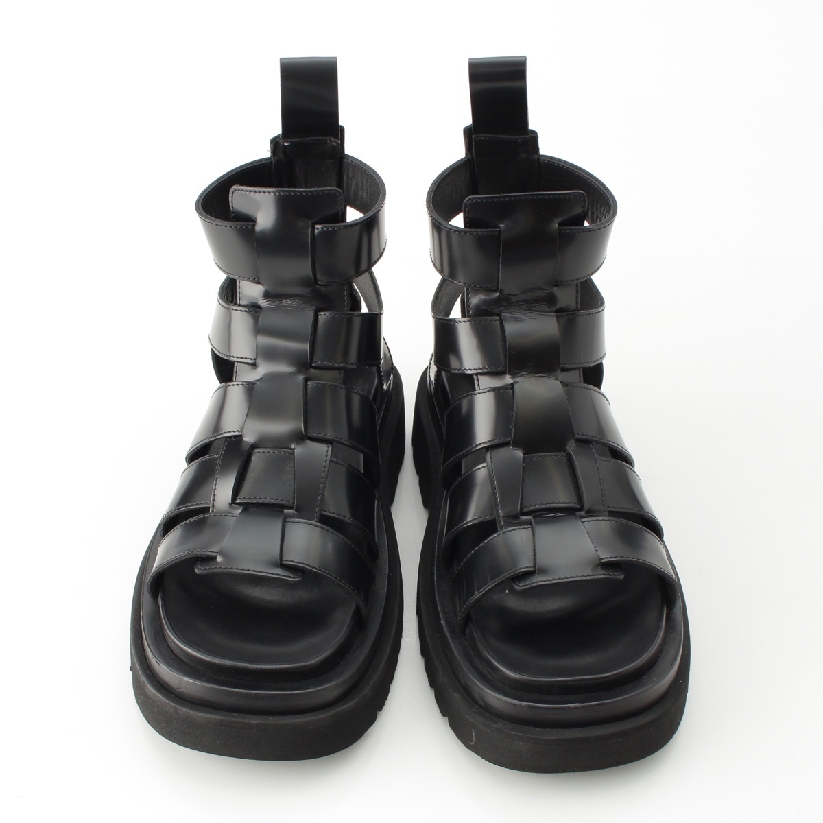  Bottega Veneta LUG ковер кожа ремешок сандалии 764581 черный 36[ б/у ]