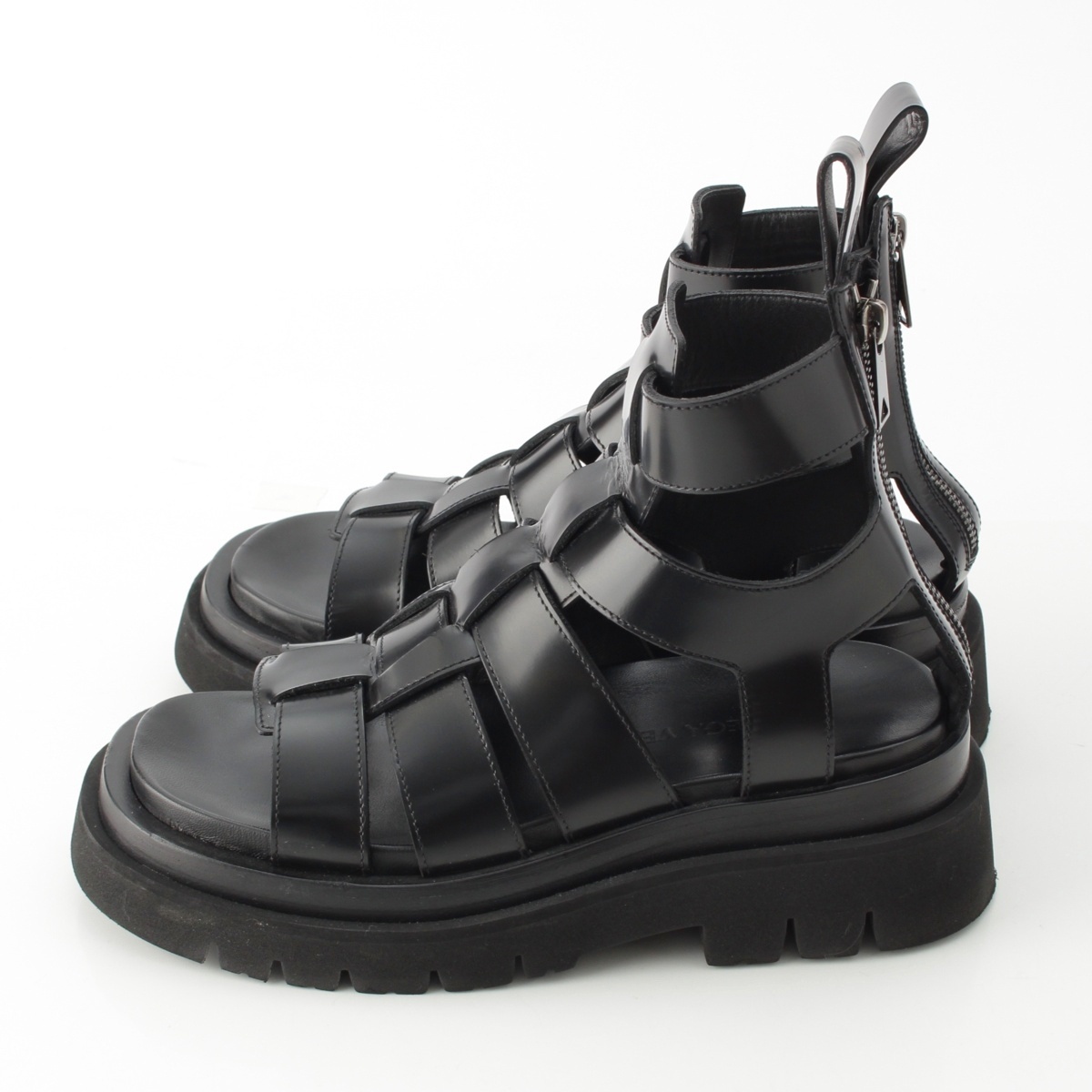  Bottega Veneta LUG ковер кожа ремешок сандалии 764581 черный 36[ б/у ]