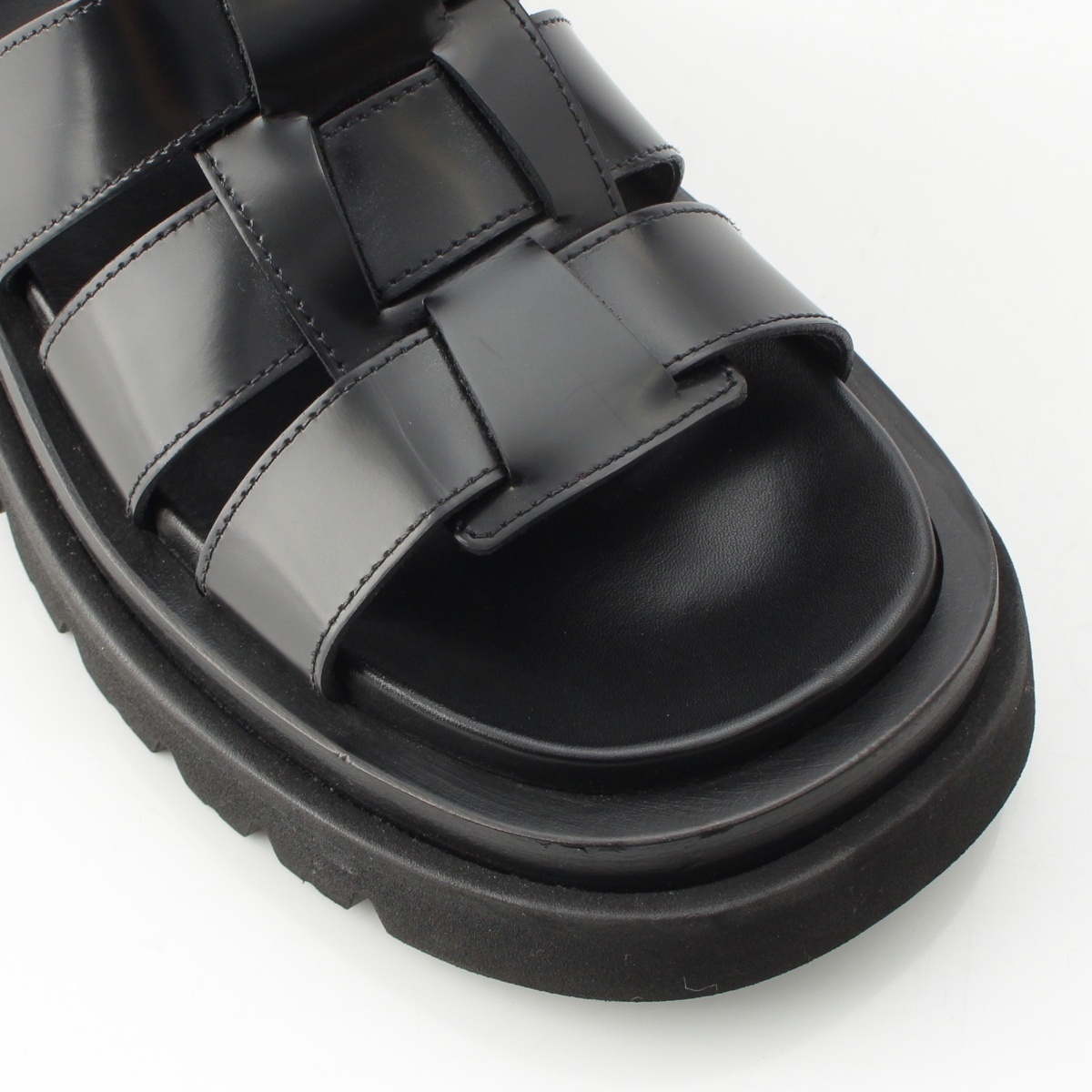  Bottega Veneta LUG ковер кожа ремешок сандалии 764581 черный 36[ б/у ]