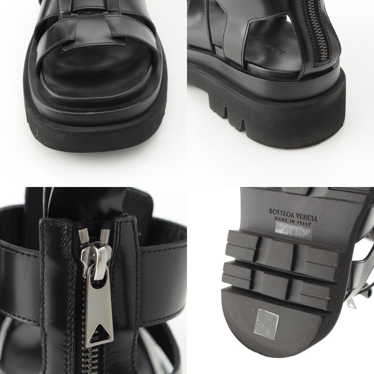  Bottega Veneta LUG ковер кожа ремешок сандалии 764581 черный 36[ б/у ]