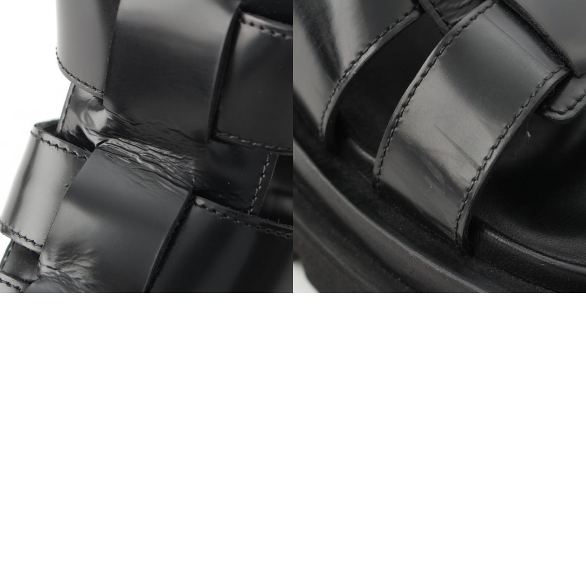  Bottega Veneta LUG ковер кожа ремешок сандалии 764581 черный 36[ б/у ]